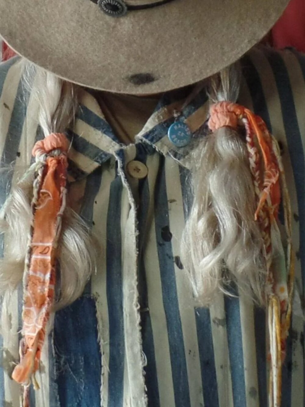 Hand Crafted Hair Tie Swag PEACH (1) NWT